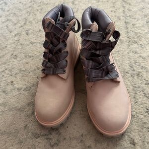 Timberland light pink and gray Work Boots